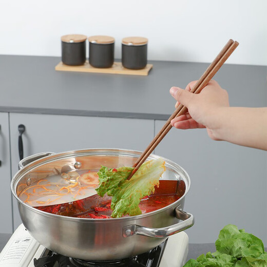 Zhang Xiaoquan wooden chopsticks 42cm long hot pot chopsticks for home restaurants fried chopsticks chicken wings wooden chopsticks 2 pairs