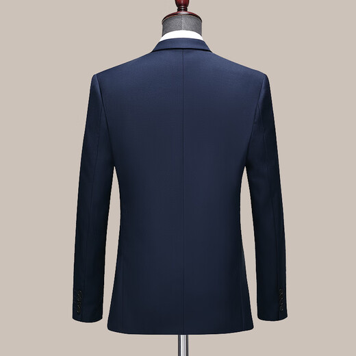 Hengyuanxiang High-end Wool Suit Men's Suit Jacket Autumn and Winter Business Suit Suit Men's Wedding Dress Formal Workwear Navy Two Buttons Bilateral Slits