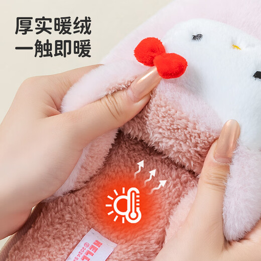 Pig Daddy Sanrio Children's Cotton Slippers Girls Autumn and Winter Home Indoor Non-Slip Melody Fur Slippers for Middle and Large Children Girls Pink Hello Kitty 23 Inner Length 21CM Suitable for Foot Length 20CM