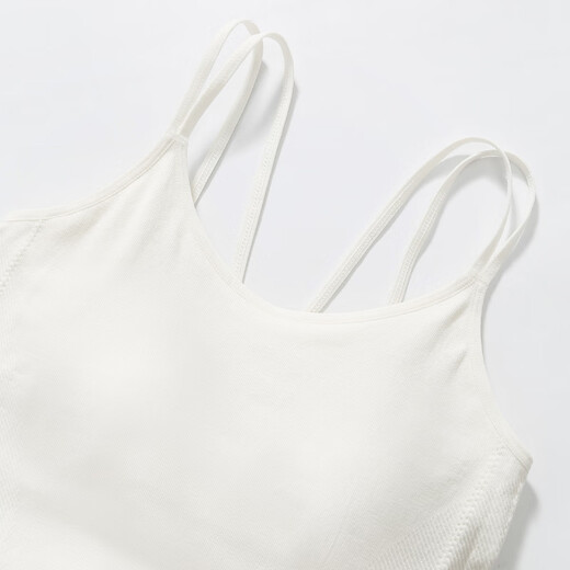 Fenton women's underwear, summer back base, no need to wear bra straps, fashionable and slim, with breast pads for outer wear and inner vest, white L