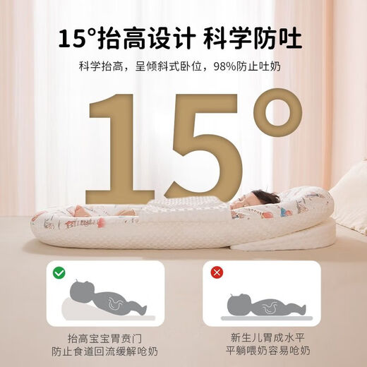 Lulu Rabbit bed-in-bed baby floor-standing wake-up artifact newborn baby soothing anti-jump sleeping bed anti-vomiting bionic bed slope Cute Rabbit Travel AB surface wing shaped bed 0-1