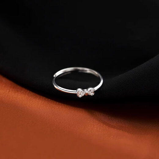 Mansheng Pure S999 Pure Silver Bow Plain Ring Women's Niche Design High-end Pair of Rings for Couples 2025 New Trend S999 Pure Silver Bow Ring