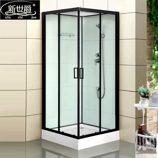 New Spyker square shower room overall bathroom small apartment bathroom steam tempered glass shower partition bathroom square with roof 0.9x0.9x2.15m without steam
