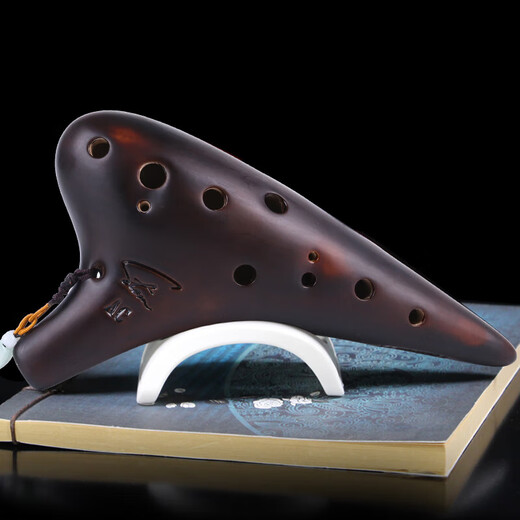 
FENG YA OCARINA Professional grade smoked and burnt 12-hole midtone C-tuning performance twelve-hole AC oval sounds accurate and bright