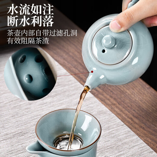 Qixuanyuan Kung Fu tea set kettle integrated fully automatic tea making set household tea tray high-end tea table solid wood tea sea
