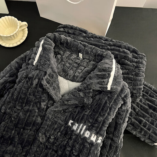 
Pameiqi Pameiqi pajamas men's winter cotton three-layer thickened flannel warm super thick cotton jacket set home clothing 9903 XL code (171-178cm 130-155Jin [Jin equals 0.5 kg])