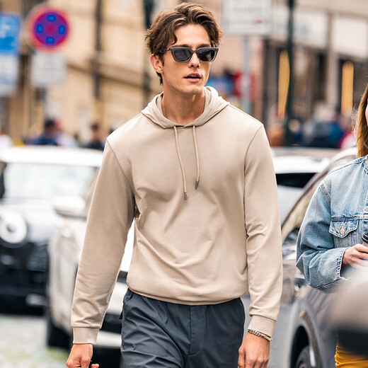 
Mr. Bu Bu’s thin base sweatshirt for men casual hooded men’s inner top 2025 new product KT15763 Zipper pocket-Bronze M (170)