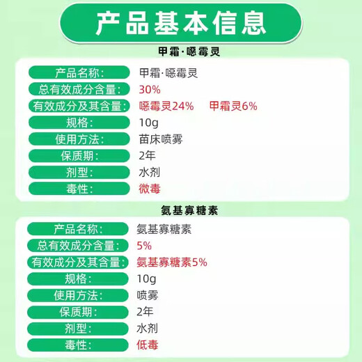 Hulianrui Kangshangmiaoqing 30% Amino-oligosaccharide Metalaxymexyl cucumber rice blight fungicide 80g (20g*4 bags)