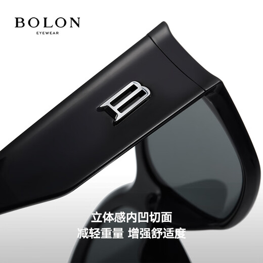 BOLON暴龙眼镜25年新品猫眼太阳镜防晒墨镜潮流线送男友送女友BX5008 C10 亮黑色