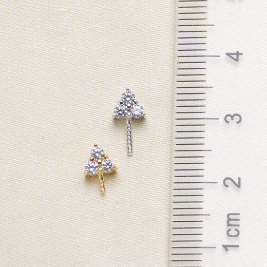 Yan's DIY Pearl Accessories G18K Gold Pendant Empty Holder Three Diamond Pearl Pendant Can Be Matched With 9-12mm True Round Beads 18K Gold Pendant Empty Holder Does Not Include Beads