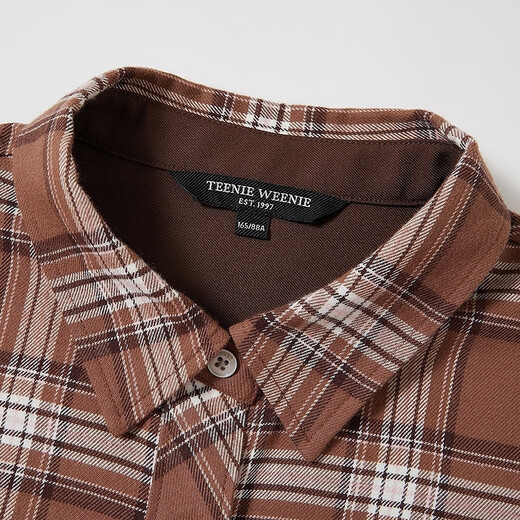 Teenie Weenie Bear Women's Shirt 2025 Autumn New Retro Plaid Fashionable Embroidered Long Sleeve Shirt