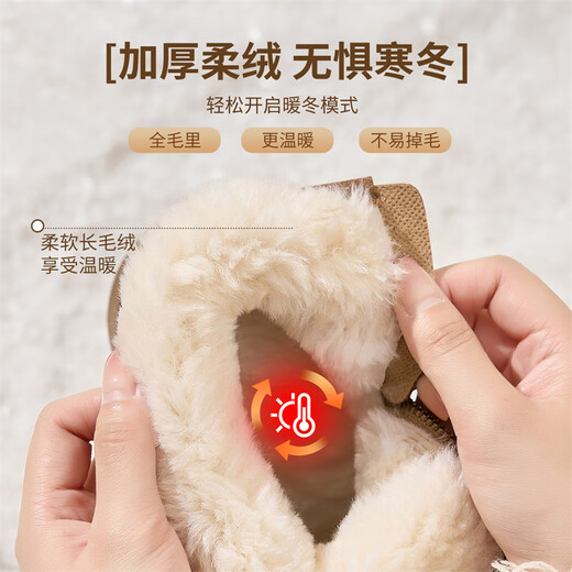 Bottes de neige zhr pour femmes Bottes courtes chaudes en peluche hiver