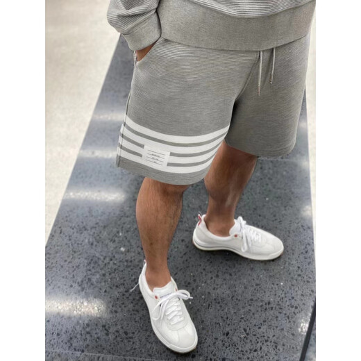 Tom Brown 2025 new summer DUFF four-bar capsule shorts for men and women, loose casual pure cotton striped five-quarter pants, navy blue, one size fits all 1