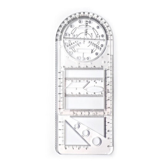 
Dile multi-function rotary drawing ruler Mathematical geometric drawing circle protractor Triangle ruler Parallel ruler Student creative drawing tools Stationery [Primary school version] 2694 Multi-function rotary ruler (Primary school version) 2694 Transparent