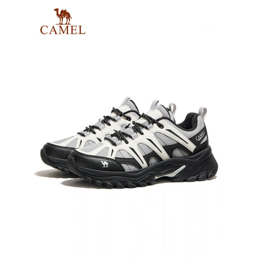 Camel outdoor hiking shoes for men 2025 winter new non-slip wear-resistant plus velvet warm cotton shoes hiking shoes F25C693029R, black and white, women's fast delivery 38