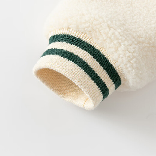 DAVE&BELLA children's clothing plus velvet children's baseball uniforms children's winter coats baby clothes warm children's tops boys' outerwear dark green in stock 100 cm (recommended height 90-100cm)