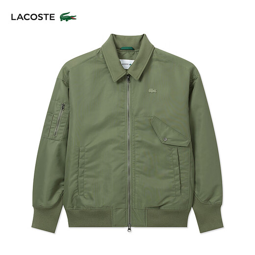LACOSTE French crocodile women's trendy versatile flight jacket lapel cotton jacket | BF0681 BMY/khaki green M 38 /165
