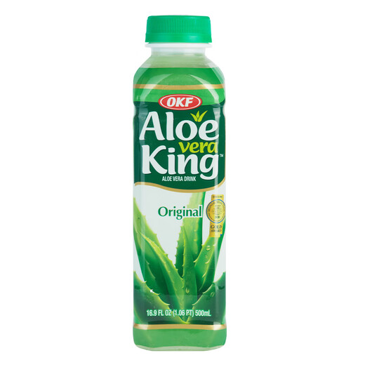 OKF imported from South Korea Aloe Vera Drink 500ml*4 bottles 8% Aloe Vera Gel crispy particles