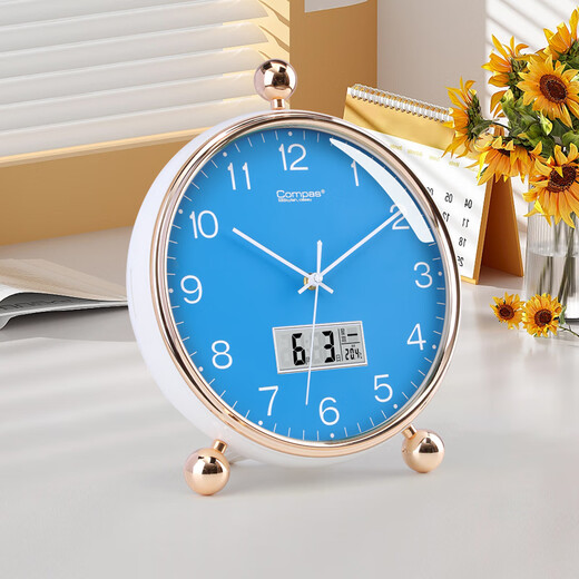 Kangbas simple table clock living room bedroom study desktop clock 2025 creative fashion desk clock calendar quartz clock 3476 dark green white (29 cm)
