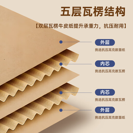 Your secretary's moving cardboard box, thickened and hardened, large express packaging box, packing box, book storage, luggage storage and organization cardboard box with buckle handle 50x35x30cm Youniu 5 pieces
