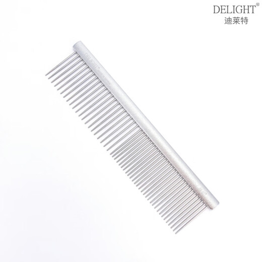 DELIGHT Pet Comb Cat and Dog Comb Ragdoll Cat Knotting Comb Teddy Bichon Dog Combing Artifact Pulling Comb DL202-2 Small Silver Comb-15cm