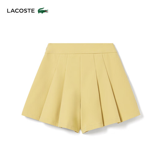 LACOSTE法国鳄鱼女装侧拉链设计简约休闲日常通勤百搭百褶短裤|GF3879 IXQ/可颂色 36 160