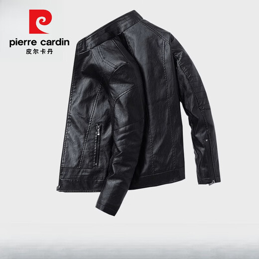 Pierre Cardin Marke Leder Jacke Echte Lederjacke Herren Frühling und Herbst Top-Layer Cowide HaINing Motorrad 2024 Neues lässiges High-End-High-End-Lederjacke J679# Brown Color-plus samtiges Modell M- [Kaufen Sie ein oder zwei]