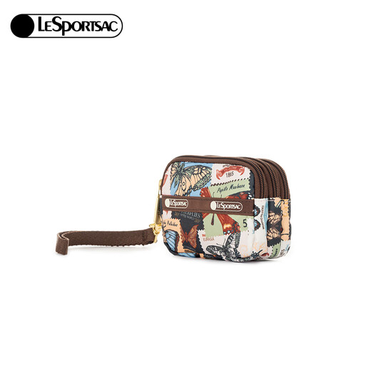 LeSportsac new butterfly stamp series retro hand-painted splicing style coin purse clutch bag butterfly stamp