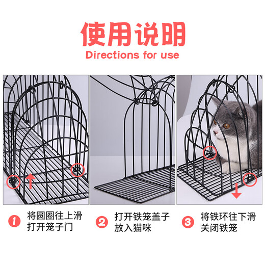 Washing cat cage, cat blow-drying cage, washing cat artifact, anti-scratch, blow-dry, cat bathing cage bag, fixed cat supplies, anti-scratch, washing cat cage, blue + long-handled brush L-suitable for 8-12 Jin Jin equals within 0.5 kg
