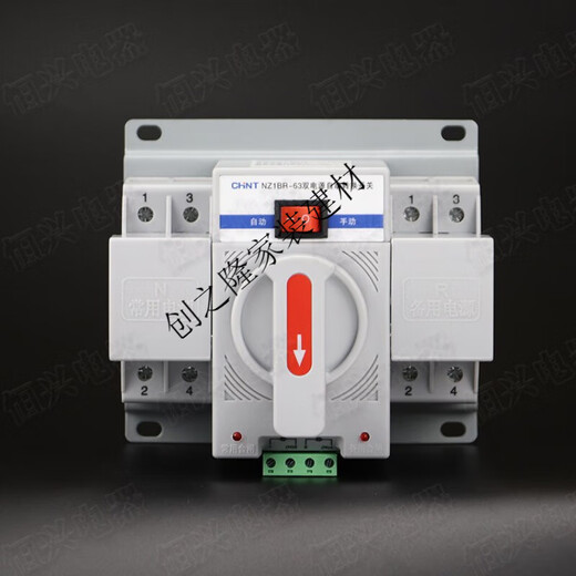Chint dual power automatic transfer switch NZ1BR-63/4P household 220v switching ATS device circuit breaker 2P 1 2P 63A