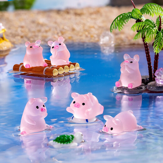 Piglet lumineux Ornements de bureau décoration de bureau créatif créatif mignon de bureau animal ornements jouets lumineux