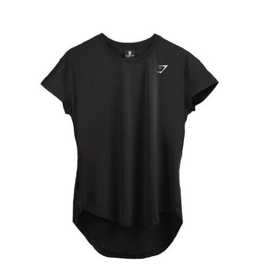 FCFV muscle lifting bodybuilding new bodybuilding shark T-shirt solid color tight elastic short-sleeved men quick-drying training suit top gray (real blue gray) M