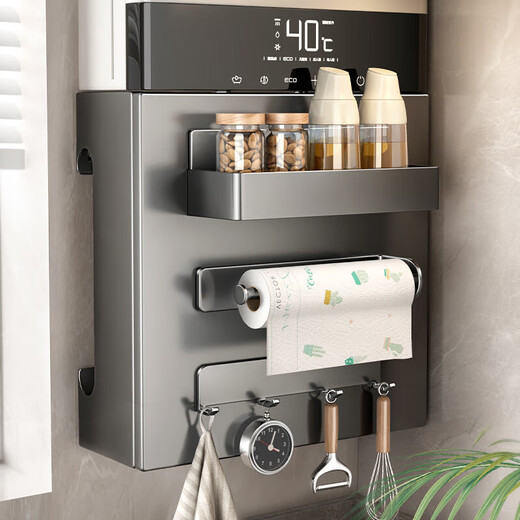 Tiandiyu (TDYU) water heater shielding cover, gas pipe shielding, decorative hole board, kitchen wall-mounted natural gas concealing board, storage rack, gun gray, magnetic panel + flagship 4-piece set 35cm