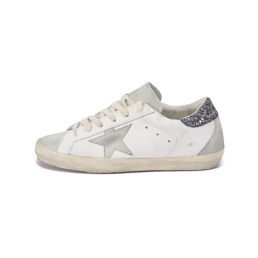 GOLDEN GOOSE Golden Goose Women Super-Star Retro Old Dirty Shoes Shoes Small White Shoes GWF00102 F004108 11166 White Dark Gray Tail Gray Stars 36