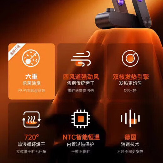 Pupan German quality German shoe dryer household shoe dryer wet shoe dryer deodorizing shoe dryer new model coaxing warm socks shoe artifact AI丨 deep space gray supports Mijia APP control 10