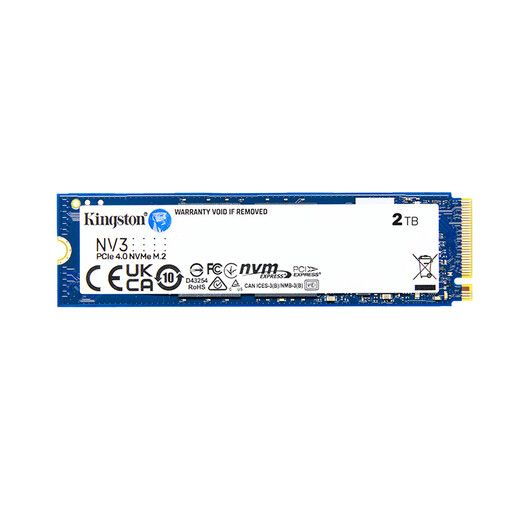 金士顿（Kingston）2TB SSD固态硬盘 M.2(NVMe PCIe 4.0×4) NV3系列 读速6000MB/s AI 电脑配件