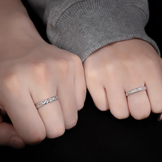 MZMZ Platinum Wheat Couple Ring PT950 Platinum Pair Ring Engagement Valentine's Day Birthday Gift for Girlfriend or Wife Light Luxury Style - Live Pair Ring Local Warehouse/Next Day Delivery