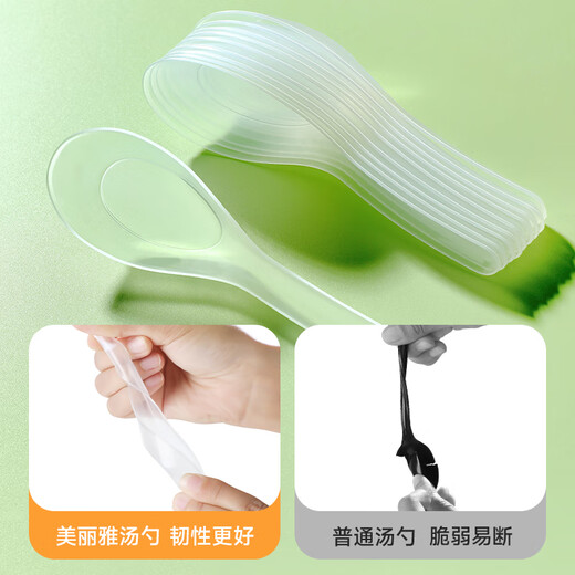 Meliya disposable spoons individually packaged 50 small spoons food-grade spoons high temperature resistant take-out ice cream spoon