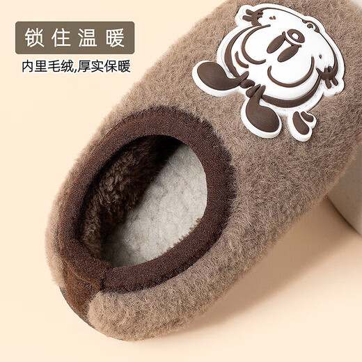 Babudou Children's Shoes Children's Cotton Slippers Winter Plus Velvet Warm Infant Cotton Shoes Boys Non-Slip Girls Fashion New Style Blue 16 Inner Length 16cm