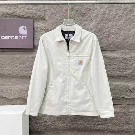 CARHARTT卡哈特底特律高级复古春秋款水洗工装ins男士夹克女外套 卡其色 羊毛内里 S
