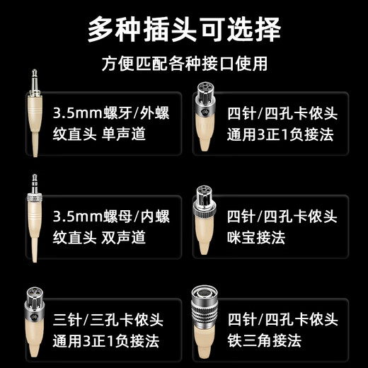 European and American universal head-mounted wired headset cable, chest mic clip microphone cable, professional stage performance audio 3.5 Little Bee wireless amplifier, teacher-specific lavalier microphone, skin color headset (stage performance) 3.5mm screw thread straight head, plug and play, can't be thrown away