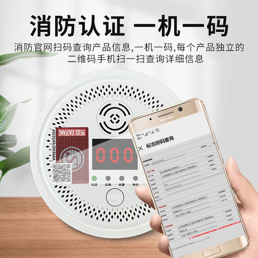 Bolian Smart Home Carbon Monoxide Alarm Coal Smoke Alarm CO Induction Coal Stove Burning Charcoal Honeycomb Coal Smoke Alarm Artificial Soot Gas Detector