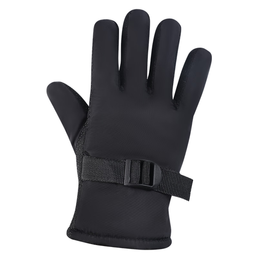 Men's winter ski gloves, thickened with velvet, warm for cycling, cold-proof, women's electric bike, windproof, black
