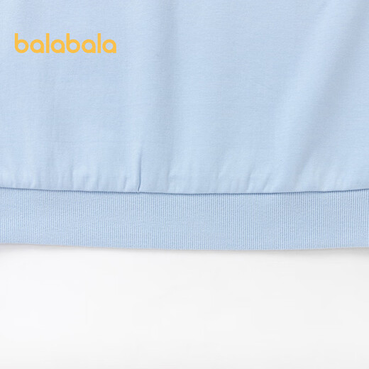 Balabala Girls Sweatshirt Frühlings- und Herbstkleidung süße große Kinder, die langärmelte Kinder-Top-Bow-Eisblau 80904 165 cm