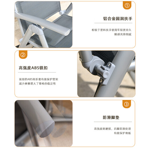 临亚（LINYA）铝合金折叠躺椅午睡椅户外露营便携办公室午休椅子阳台家用休闲椅 夹棉款+头枕