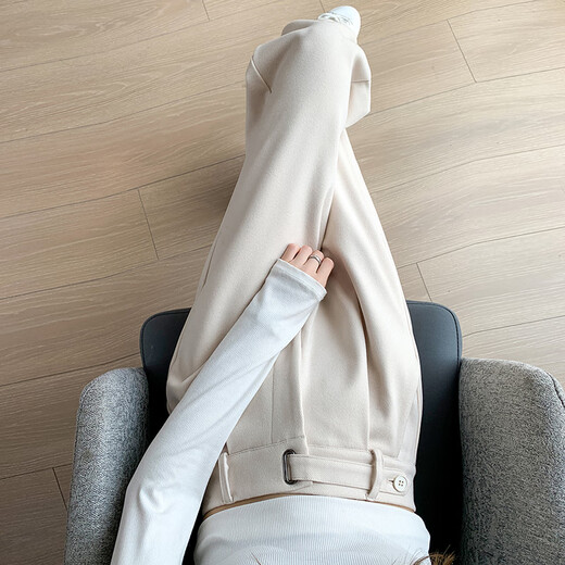 
Fashimu 2024 Autumn and Winter velvet thickened woolen wide-leg pants for 2024 small straight floor high-waisted casual pants for women 6636 gray velvet small one S Suggestion 91-102Jin [Jin equals 0.5 kg]