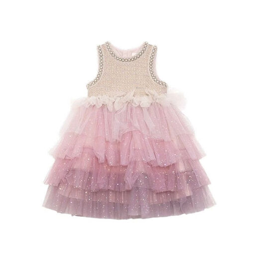 Jintian Haoke Girls' Velvet Dress Autumn and Winter 2026 New Children's Small Fragrance Style Vest Skirt Puffy Shape Princess Dress Dress Dress Velvet Vest Skirt - One size smaller 90 yards