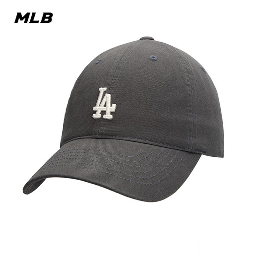 美职棒（MLB）官网韩版棒球帽男女同款帽子休闲运动基础款刺绣鸭舌帽生日礼物 洛杉矶道奇队/炭灰色 均码 F