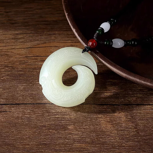 Mansheng Peace Buckle Necklace for Men and Women, Zodiac Zodiac Dragon Amulet Pendant, Afghan Jade Sweater Chain Accessories, Peace Buckle Necklace