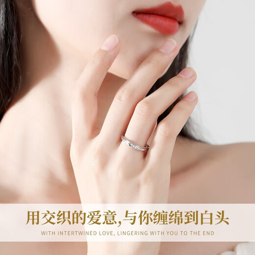 BJYLS999 pure silver ring women's single ring design sterling silver ring ring tail ring jewelry birthday gift for girlfriend S999 pure silver intertwined ring